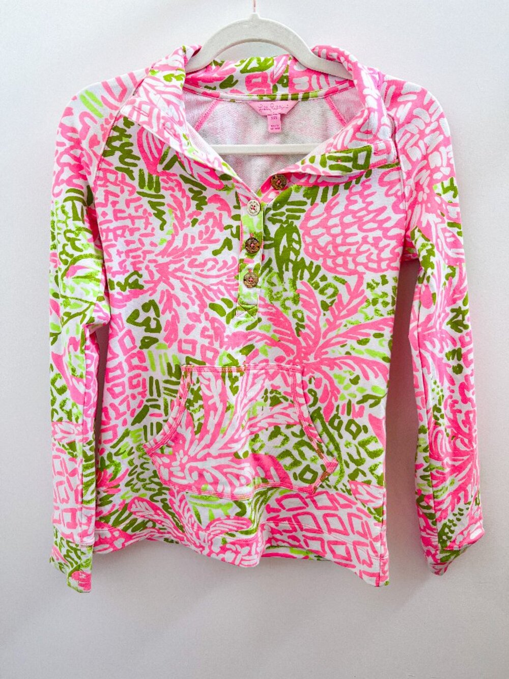 Lilly Pulitzer Printed Quarter Button Pullover - Size XXS